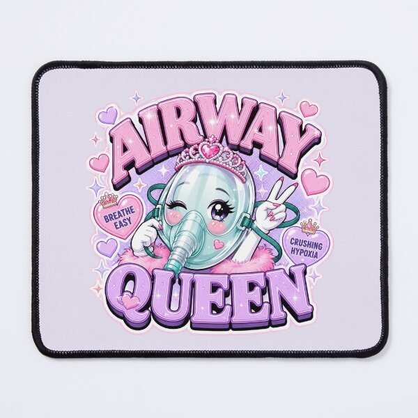 Item preview, AIRWAY QUEEN Kawaii Oxygen Mask Clock Design – Cute Respiratory Therapist Y2K Pastel Medical Mascot Gift designed and sold by ClinicalHubs.