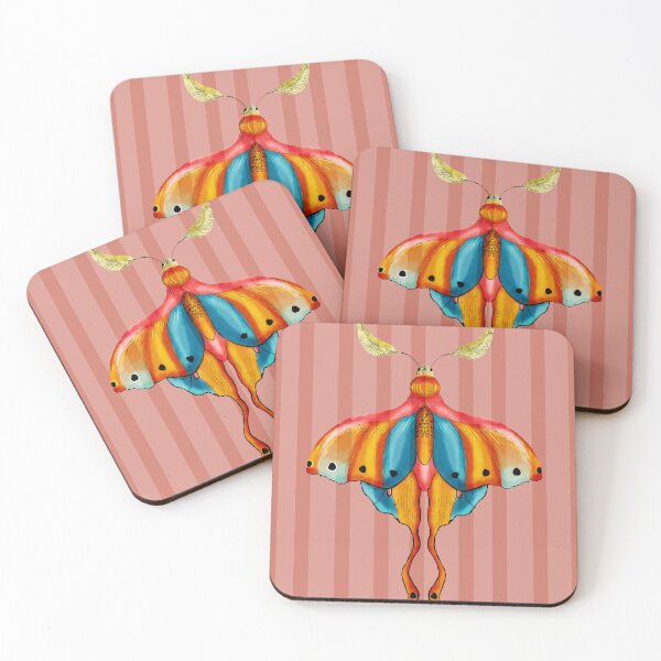 Item preview, Dreamy Cottagecore Floral Pattern | Colorful Boho Moth Art designed and sold by VirtuallyCreativ .