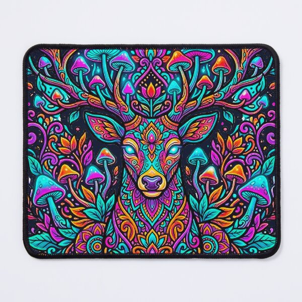 Item preview, Psychedelic Cosmic Deer Art - Trippy Magic Mushroom Forest Deer designed and sold by MT-Hub | Cute Aesthetic Art, Stickers & Phone Cases.