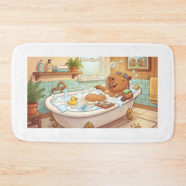 Item preview, Capybara in bath Relax designed and sold by GrabaHuk.