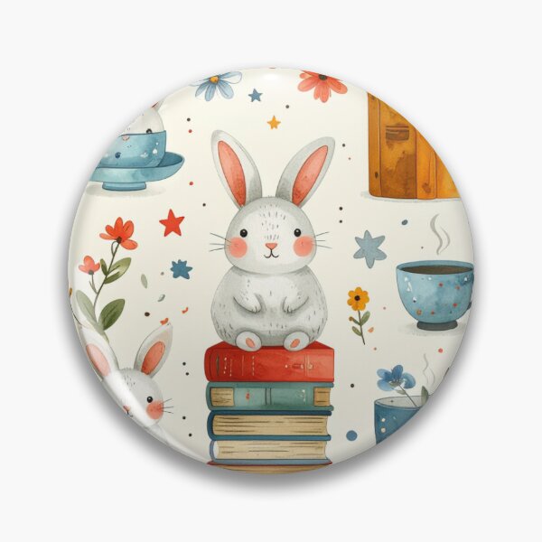 Item preview, Book Bunny Pattern designed and sold by Thalora Store.