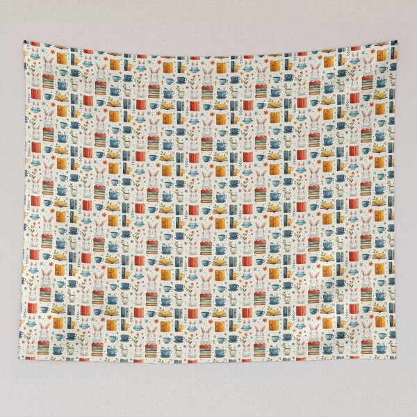 Item preview, Book Bunny Pattern designed and sold by Thalora Store.