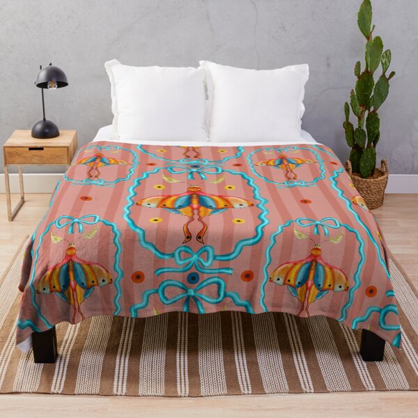Item preview, Dreamy Cottagecore Floral Pattern | Colorful Boho Moth Art designed and sold by VirtuallyCreativ .