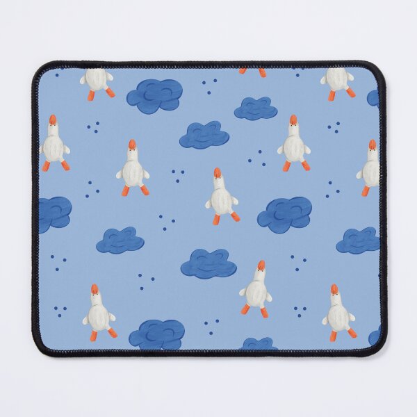 Item preview, Cute Goose Pattern With Clouds Seamless Blue Background designed and sold by EL-Lebedenko.