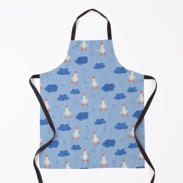 Item preview, Cute Goose Pattern With Clouds Seamless Blue Background designed and sold by EL-Lebedenko.