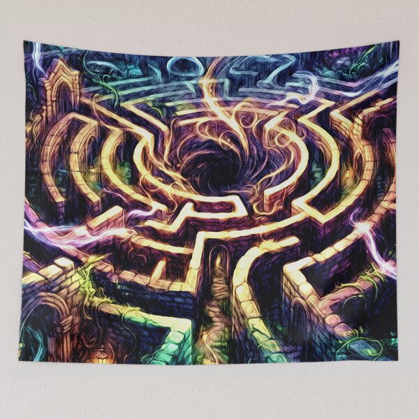 Item preview, Psychedelic Mystic Labyrinth Glowing Maze Illustration designed and sold by Hen-C-Art.