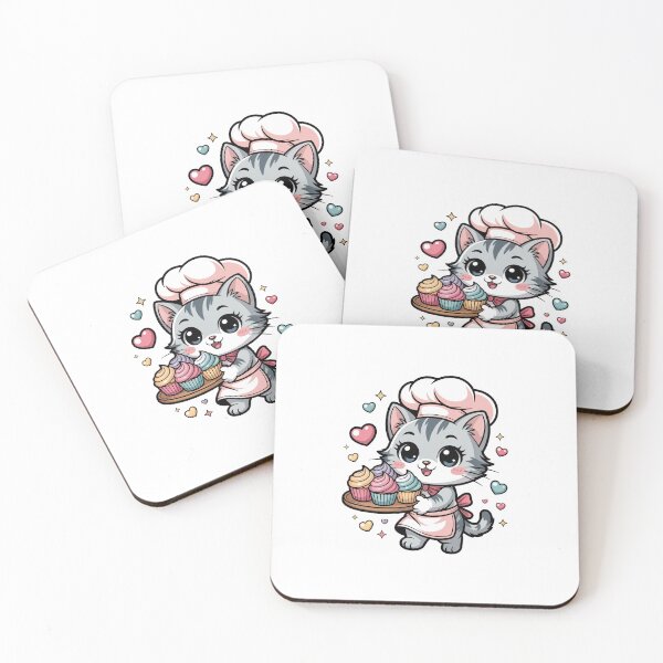 Item preview, Cute Cat Baker with Cupcakes designed and sold by jkrphoto.