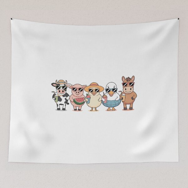 Item preview, Cute Farm Animals Summer Vacation Vibe - Funny Cool Barnyard Crew Graphic designed and sold by Picasfarmer.