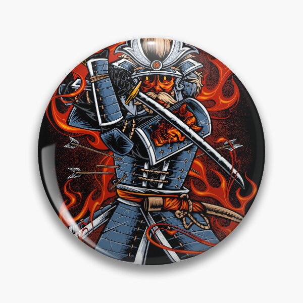 Item preview, Fire Samurai Warrior Katana Flames Japanese Dark Art Illustration Premium designed and sold by DERA RAY.