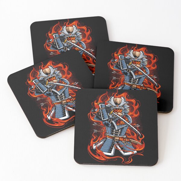Item preview, Fire Samurai Warrior Katana Flames Japanese Dark Art Illustration Premium designed and sold by DERA RAY.