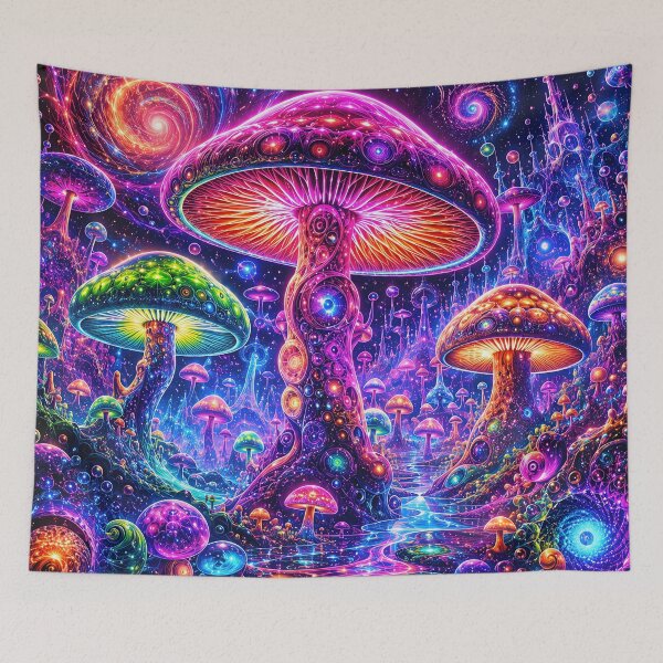 Item preview, Neon Mushroom Universe – Psychedelic Forest Trip designed and sold by RH Design Lab.