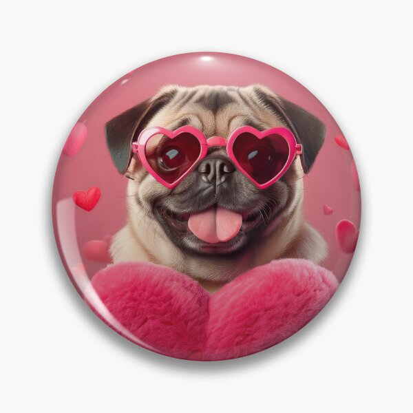 Item preview, Happy Valentine's Day Pug designed and sold by MCreations0519.