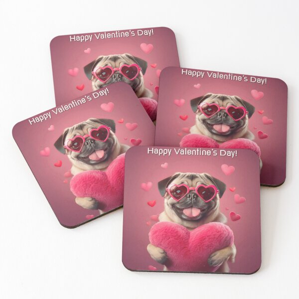 Item preview, Happy Valentine's Day Pug designed and sold by MCreations0519.