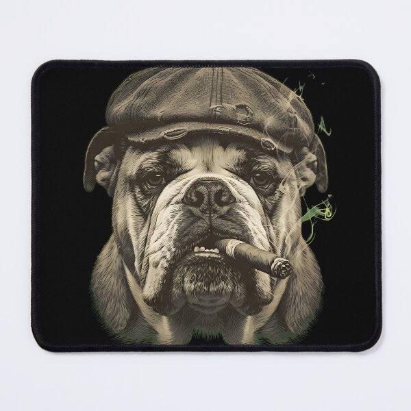 Item preview, Smoking Bulldog Flat Cap Cigar Vintage Dog Art designed and sold by StranHabesre51.