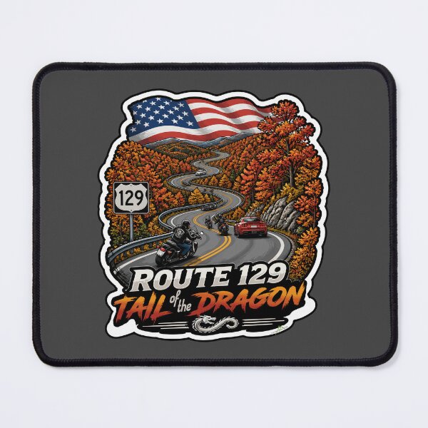 Item preview, Tail of the Dragon Road US 129 Motorcycle Sports Car Sticker & T-Shirt 07 designed and sold by OuterShellUK.