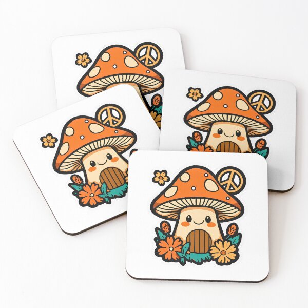 Item preview, Cute Groovy Mushroom House Cartoon Illustration designed and sold by Kavya Art.
