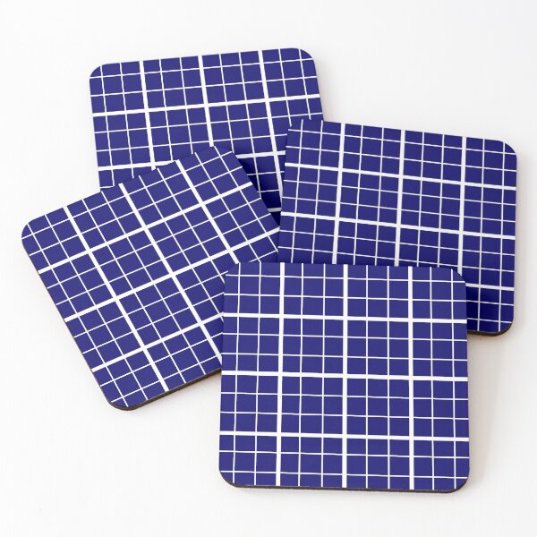 Item preview, Navy Blue and White Grid Windowpane Check Design  designed and sold by PatternTitan.