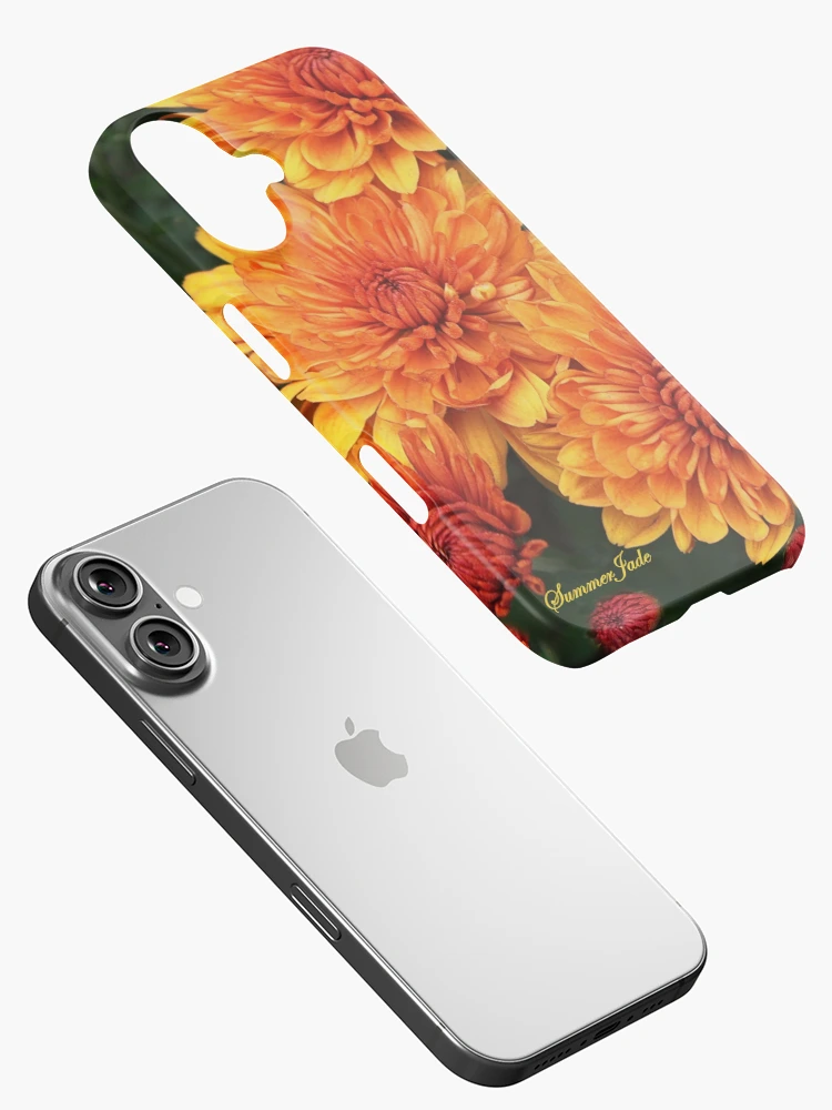 Thumbnail 2 of 4, iPhone Case, Fall Fancy ~ Rust Color Button Mums designed and sold by SummerJade.