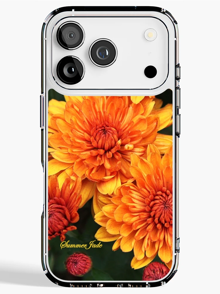 Thumbnail 1 of 5, iPhone Case, Fall Fancy ~ Rust Color Button Mums designed and sold by SummerJade.