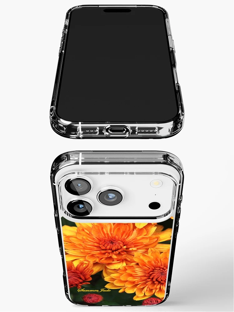 Thumbnail 3 of 5, iPhone Case, Fall Fancy ~ Rust Color Button Mums designed and sold by SummerJade.