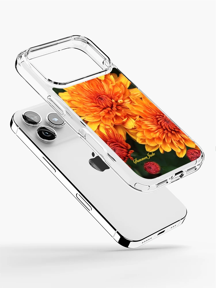 Thumbnail 2 of 5, iPhone Case, Fall Fancy ~ Rust Color Button Mums designed and sold by SummerJade.
