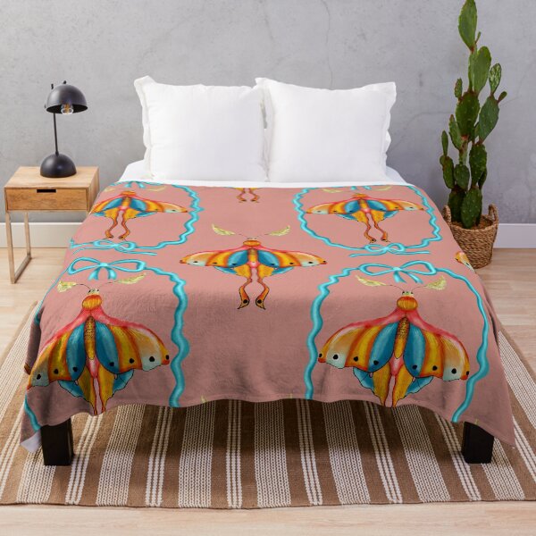 Item preview, Dreamy Cottagecore Floral Pattern | Colorful Boho Moth Art designed and sold by VirtuallyCreativ .