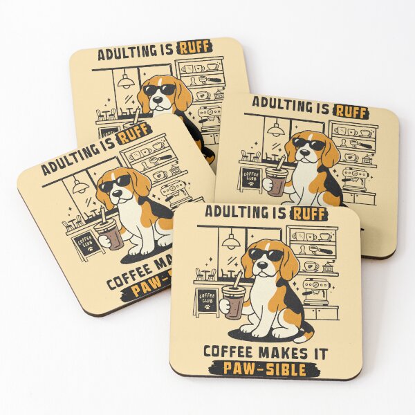 Item preview, Adulting Is Ruff Coffee Makes It Paw-sible Beagle Dog Lover designed and sold by Lorena Tiana.