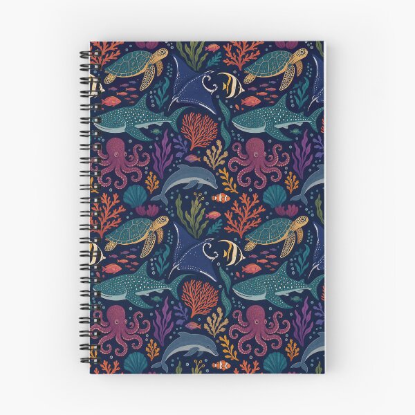 Item preview, India Ocean Jewel-Tone Seamless Pattern — Stylized Sea Creatures, Matte Finish Repeat designed and sold by Jandedan.