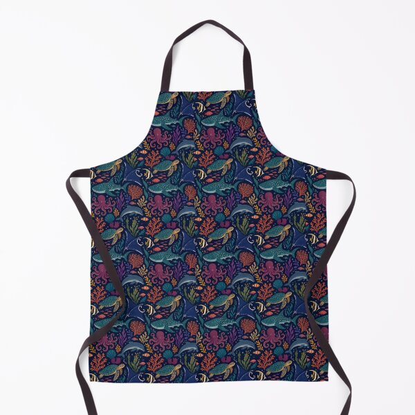 Item preview, India Ocean Jewel-Tone Seamless Pattern — Stylized Sea Creatures, Matte Finish Repeat designed and sold by Jandedan.
