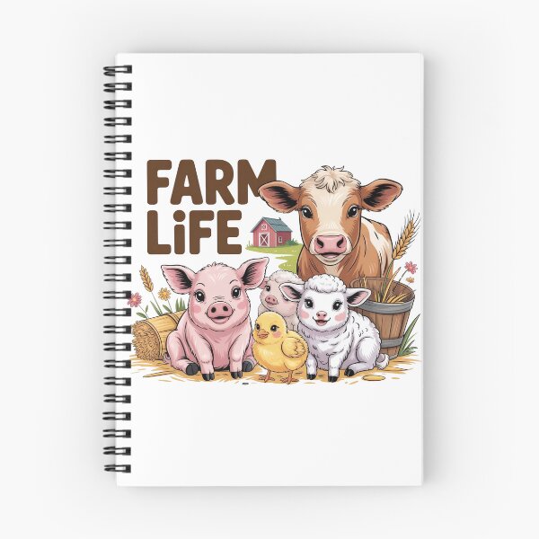 Item preview, Cute Farm Life Barnyard Animals Art - Whimsical Baby Cow Pig and Friends Countryside Illustration designed and sold by Picasfarmer.