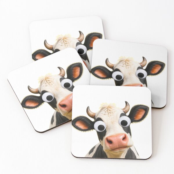 Item preview, Funny Googly Eyes Cow Cartoon | Cute Farm Animal Meme Design designed and sold by DrimitStore.