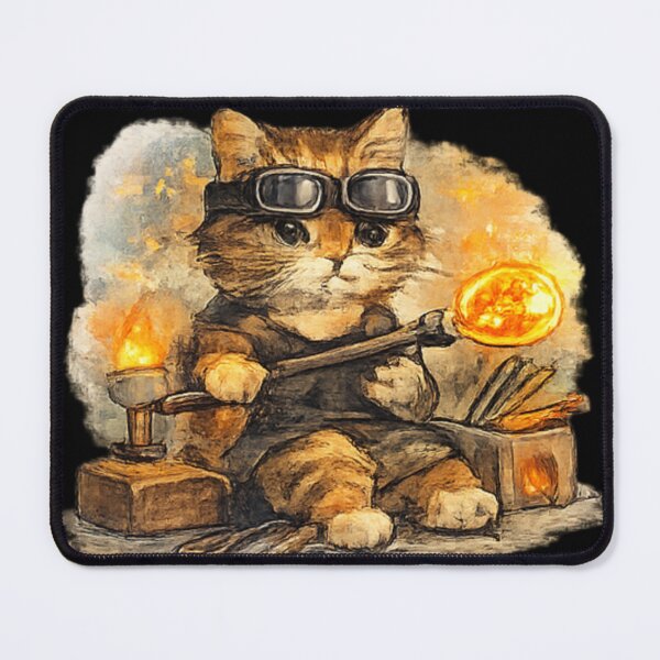 Item preview, Glass Blowing - cat glass artist designed and sold by DamioPolArt.