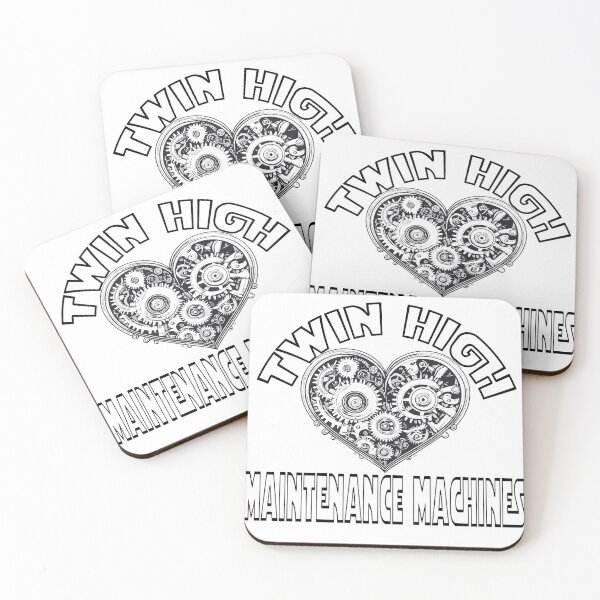 Item preview, Twin High Maintenance Machines Shirt - Steampunk Mechanical Gear Heart Graphic Black Background Streetwear designed and sold by BestChoiceService.