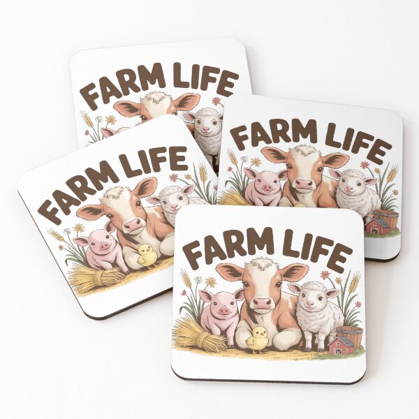 Item preview, Cute Farm Life Barnyard Buddies Art - Whimsical Baby Cow Pig and Friends Countryside Illustration designed and sold by Picasfarmer.