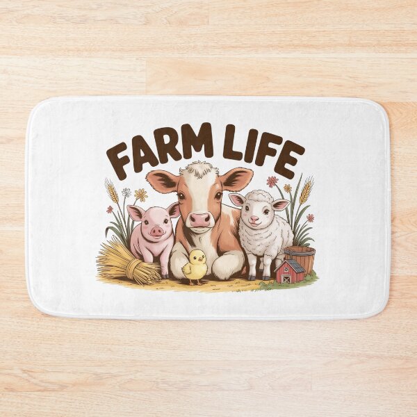Item preview, Cute Farm Life Barnyard Buddies Art - Whimsical Baby Cow Pig and Friends Countryside Illustration designed and sold by Picasfarmer.
