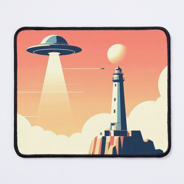 Item preview, Cosmic Lighthouse – UFO Coastal Encounter designed and sold by Dogandesighn.