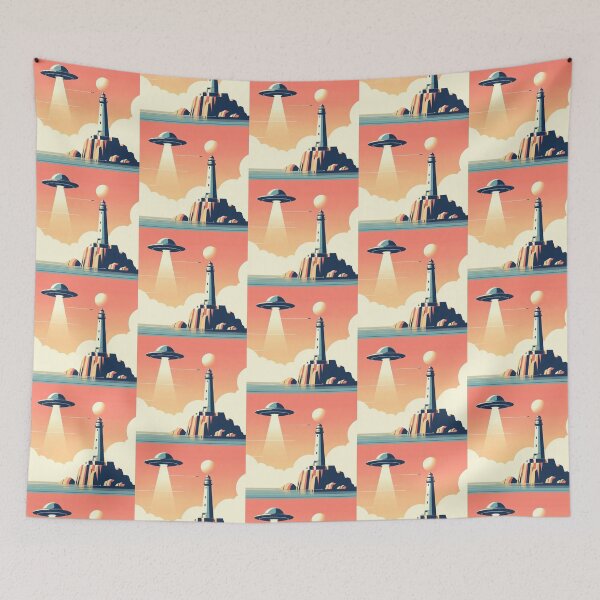 Item preview, Cosmic Lighthouse – UFO Coastal Encounter designed and sold by Dogandesighn.