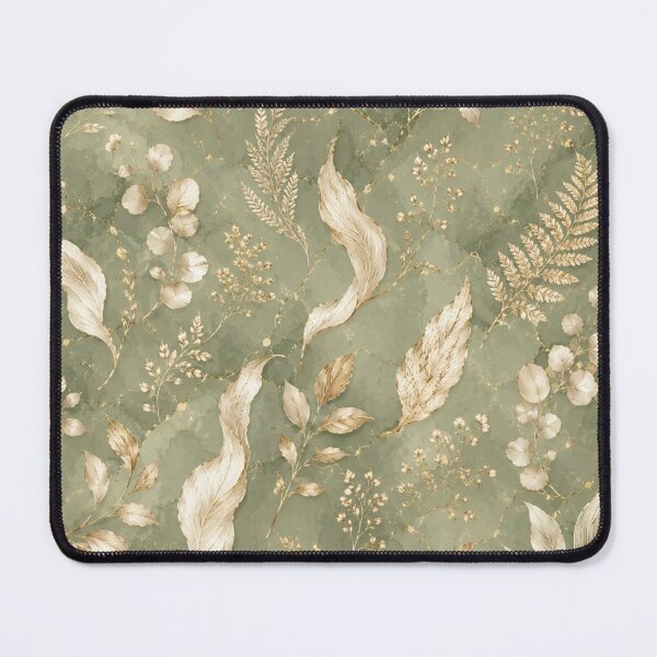 Item preview, Golden leaves on sage green background designed and sold by Heaven1111.