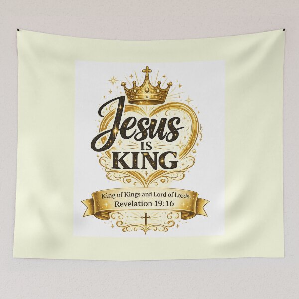 Item preview, Jesus Is King Christian Bible Verse Design designed and sold by Jesusloverbrand.