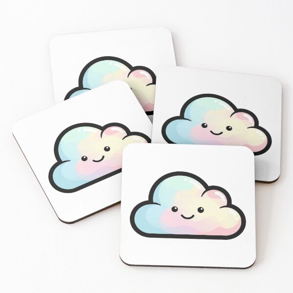 Item preview, Smiling Cloud Cute Pastel Rainbow Kawaii Illustration designed and sold by Osmose-Studio ⭐⭐⭐⭐⭐.