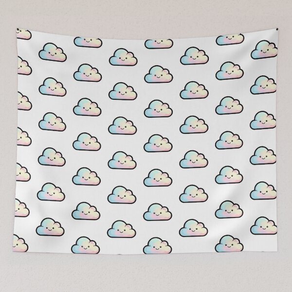 Item preview, Smiling Cloud Cute Pastel Rainbow Kawaii Illustration designed and sold by Osmose-Studio ⭐⭐⭐⭐⭐.