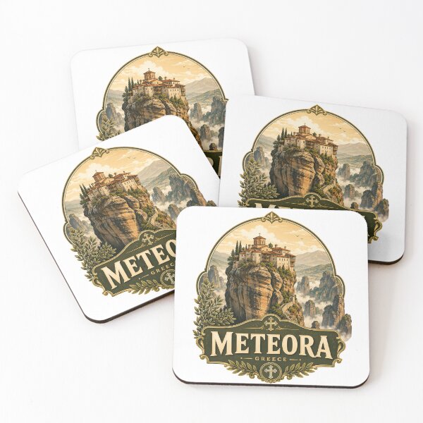 Item preview, Meteora Monastery Greece Cliff Travel Design designed and sold by ArtsyExplorer.