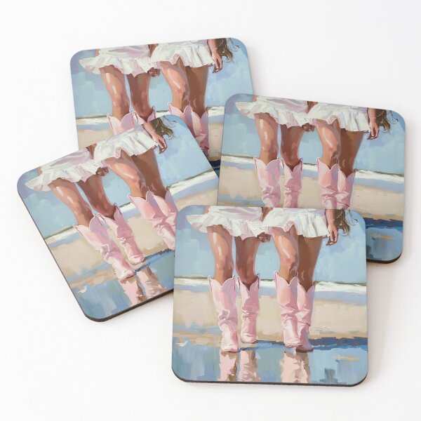 Item preview, Pink Cowboy Boots Beach Art designed and sold by AtlantiqArt.