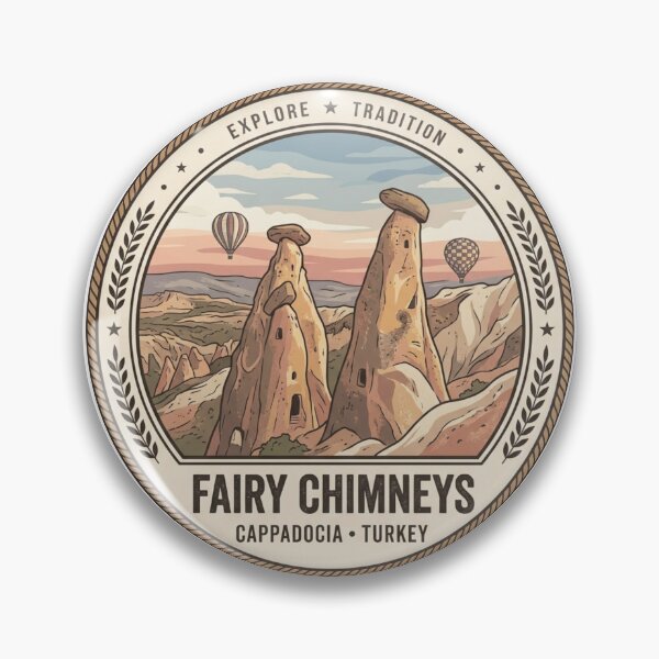 Item preview, Cappadocia Fairy Chimneys Minimal Balloon Art designed and sold by ArtsyExplorer.