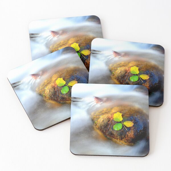 Item preview, Autumn Leaves on River Stone designed and sold by onubi.