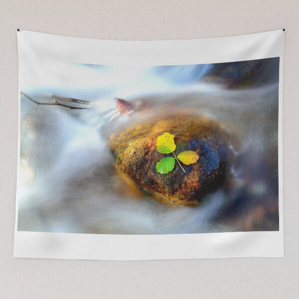 Item preview, Autumn Leaves on River Stone designed and sold by onubi.