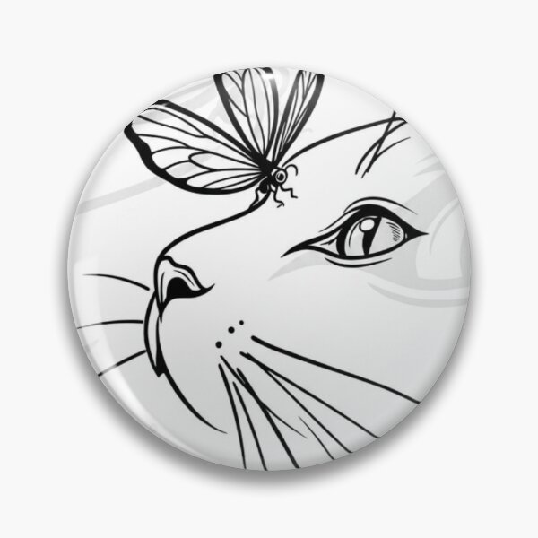 Item preview, Butterfly Kiss Minimalist Cat Line Art designed and sold by Lucinda86.