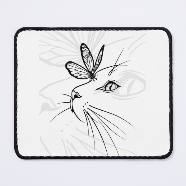 Item preview, Butterfly Kiss Minimalist Cat Line Art designed and sold by Lucinda86.