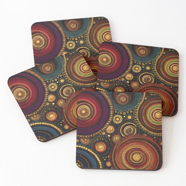 Item preview, Aboriginal Inspired Dot Art - Australian Floral Native Landscape designed and sold by GrinGalore.
