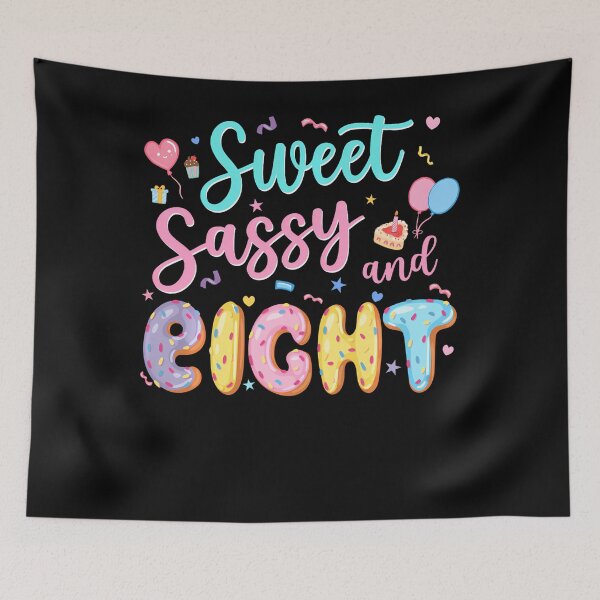 Item preview, 8Th Birthday Girl Sweet Sassy And Eight Donut 8 Year Old Kid designed and sold by Fereskabilon.
